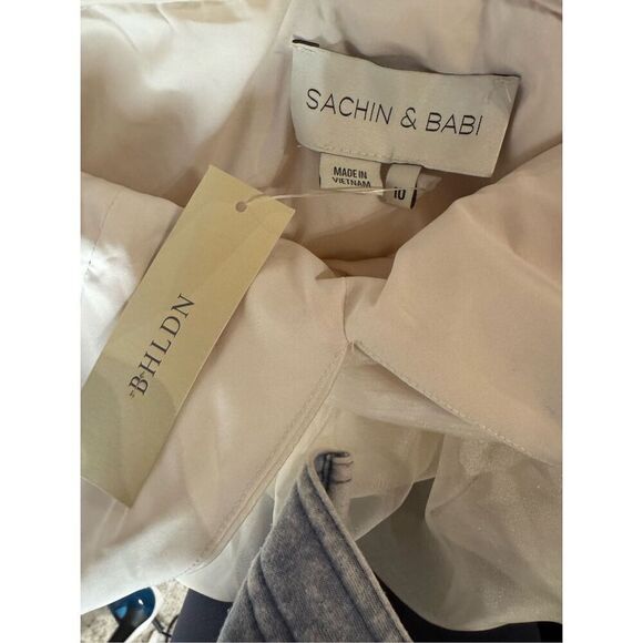 NWT Sachin & Babi Tea Length Organza Bow Dress Size 10 - Picture 7 of 16